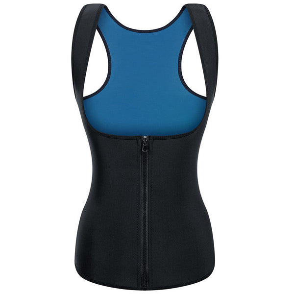 Women Sauna Sweat Waist Trainer Vest with Zipper