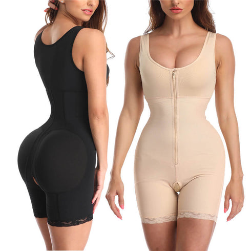 Women Waist Bodysuit Slim Full Body Zipper Shapewear