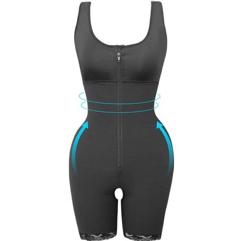 Women Waist Bodysuit Slim Full Body Zipper Shapewear