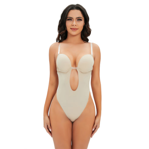 Women's Backless Body Shapewear Seamless U Plunge Thong Shaper