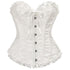 Women's Beautiful Floral Lace Up Boned Overbust Corset Bustier Lingerie Bodyshaper Top
