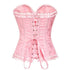Women's Beautiful Floral Lace Up Boned Overbust Corset Bustier Lingerie Bodyshaper Top