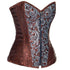 Women's Fashion Brocade Steampunk Front Zip Up Corset