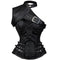 Steampunk Halter Buckles One-shoulder Ruffle Overbust Corset