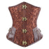 Steampunk Gothic Victorian Underbust Clasp Buckles Brocade Corset