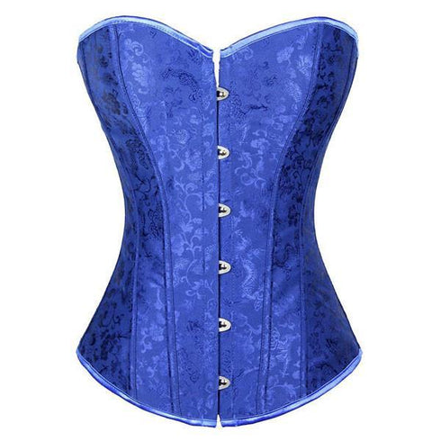 Renaissance Floral Jacquard Weave Satin Sweetheart Overbust Corset