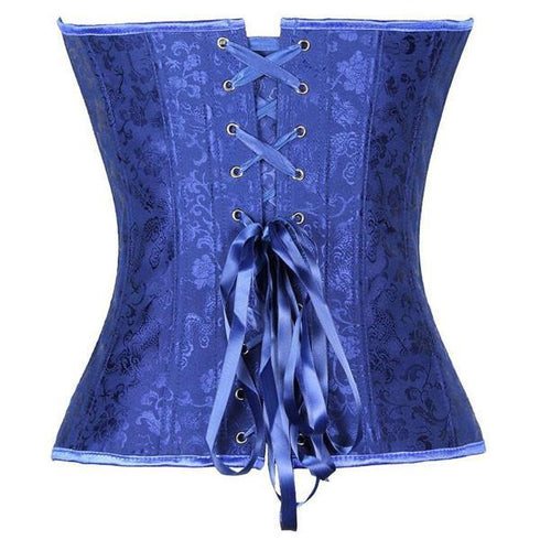 Renaissance Floral Jacquard Weave Satin Sweetheart Overbust Corset