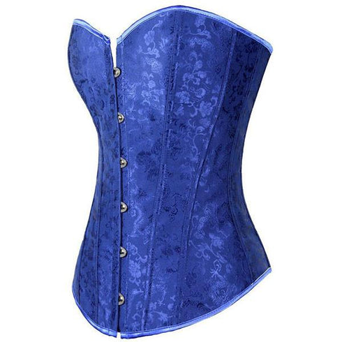 Renaissance Floral Jacquard Weave Satin Sweetheart Overbust Corset