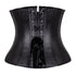 Zipper Front Faux Leather Overbust Corset Bustier Tops