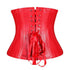 Zipper Front Faux Leather Overbust Corset Bustier Tops