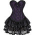 Women Corset Dress Gothic Corset Skirt Set Burlesque Dress Costume