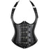 Leather Halter Cupless Rivet Steampunk Underbust Corset with Buckles