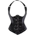 Leather Halter Cupless Rivet Steampunk Underbust Corset with Buckles