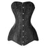 Long Torso Corset Jacquard Floral Overbust Steel Boned Corselet Gothic Korse