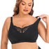 Women's Plus Size Lace Bra Super Soft Wireless Lightly Lined Comfort Bra