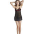 Black Mesh Babydoll With Red Lace Bra 5007