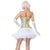 Yellow Jacquard Weave With Ruffle Trim Overbust Corset 8122