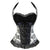 Black White Classic Overbust Side Zipper Closure Corset