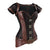 Brocade Steampunk Corsets with Pouch Belt Brown Color Clothing