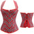 Classic Red Plaid Workout Overbust Lace Up Halter Corset