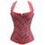 Classic Red Plaid Workout Overbust Lace Up Halter Corset