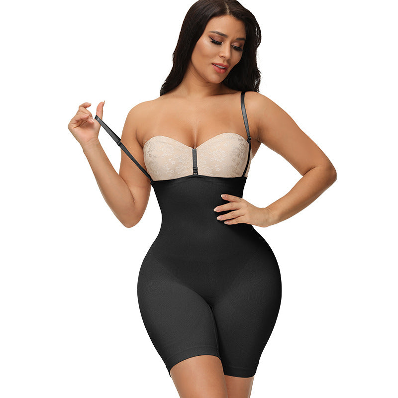 Coffee Color Full Body Shaper Underbust With Zipping Weight Loss