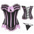 Stripe Bowknot Satin Lace Trim Bodice Overbust Corset