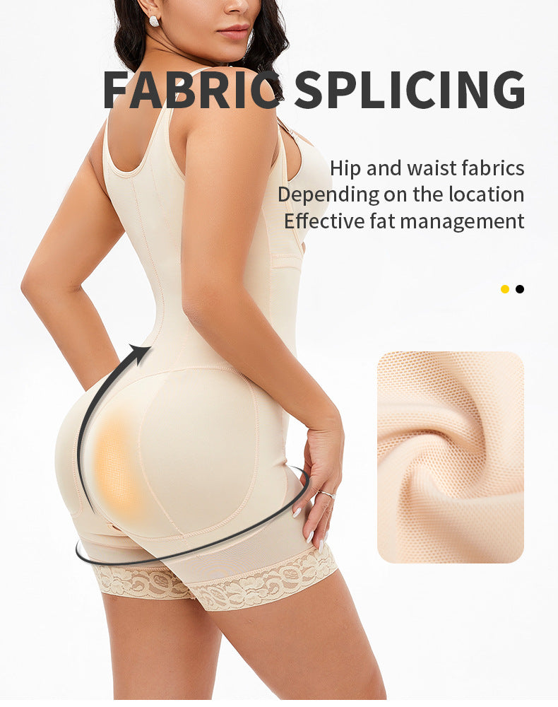 Women Full Bodysuit Shapewear Post Surgery Compression Garment Firm Control Body  Shaper With Sleeves Faja Shapewear Nude-zipper Crotch