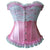 Floral Lace Covered Overbust Corset With Bowknot 8111