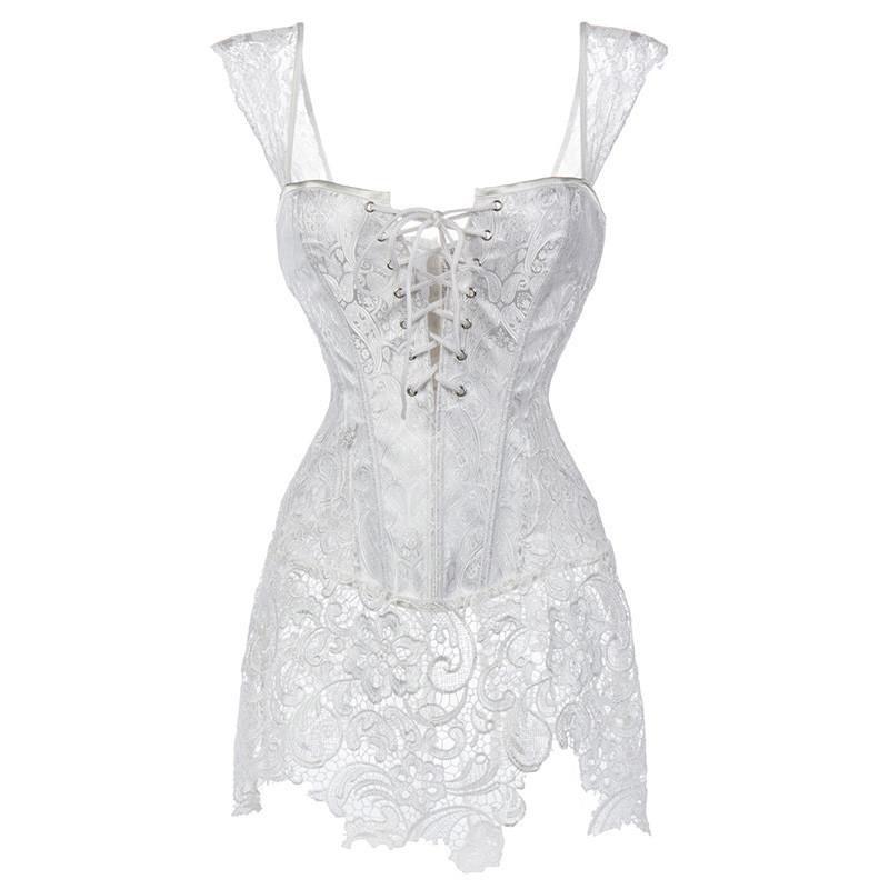 Wholesale Gothic Burlesque Black Corset Dress Lace Skirt With Zipper  Back|TOPBWH.com