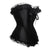 Hot Satin Black Overbust Corset Lace Bustier with Skirts