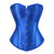 Ladies Blue Overbust Corset Satin Tops