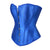 Ladies Blue Overbust Corset Satin Tops