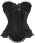 Layered Lace Trim Satin Burlesque Strapless Corset