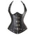 Leather Steel Boned Buckle Cupless Underbust Rivet Corset