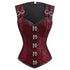 Red Double Buckle Straps Steampunk Corset