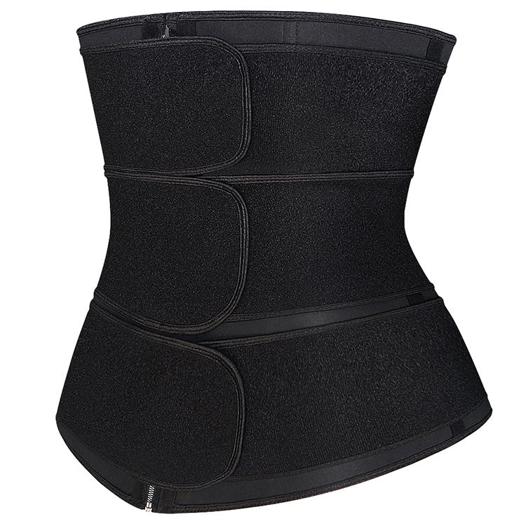 Neoprene Waist Trainer With Zipper & Velcro Belt Double Compression