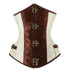 Renaissance Ivory Brown Steel Boned Steampunk Buckles Corset