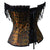 Brocade Embroidery with Ruffles and Fringed Overbust Corset