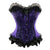 Satin Lace Trim Strapless Bustier Overbust Corset