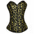 Sexy Leopard Print Steel Boned Zipper Overbust Corset