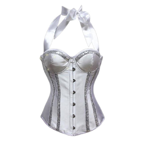 Wholesale Sexy Sequin Stripes Underwire Cups Overbust Corset