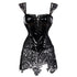 Shiny Leather PVC Corset Bustier with Lace Skirt Plus Size