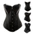 Shiny PVC Leather Steampunk Gothic Black Overbust Corset