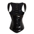 Shiny Wetlook PVC Underbust Black Cupless Vest Corset