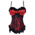 Spaghetti Strap Bowknot Ruffle Lace Polka Dot Corset