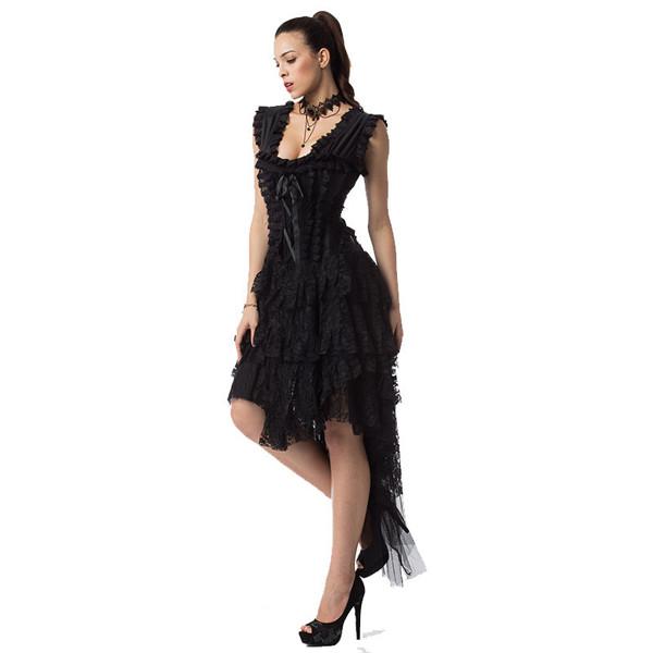 Wholesale Steampunk Black Straps Victorian Overbust Corset Dress  Costume