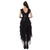 Steampunk Black Straps Victorian Overbust Corset Dress Costume
