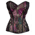 Steampunk Inspired Multi Embroidered Overbust Corset with Chains
