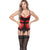 Women Sexy See Through Net Overbust Corset With Garter 5503